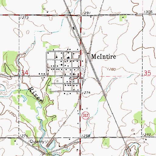 Topographic Map of Church of God and Christ, IA