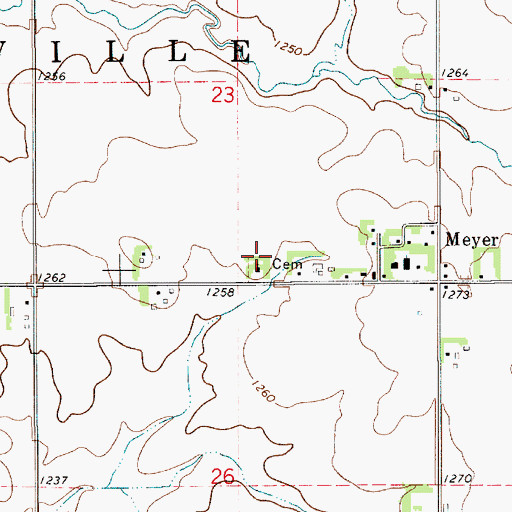Topographic Map of Sacred Heart Church, IA
