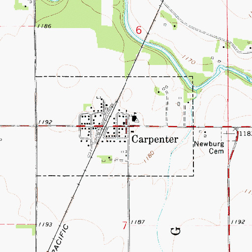 Topographic Map of Carpenter Post Office, IA