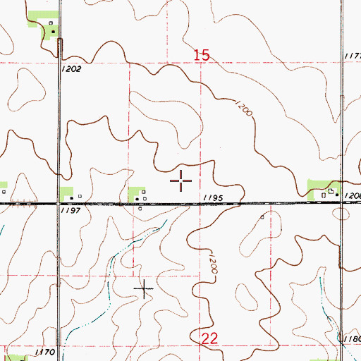 Topographic Map of Oscar Peterson Cemetery, IA