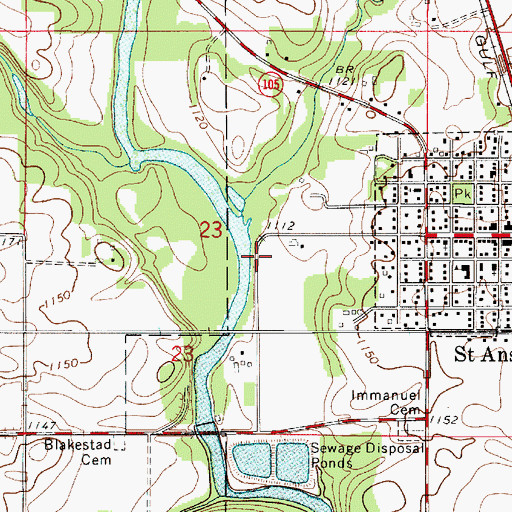 Topographic Map of McKinley Cemetery, IA