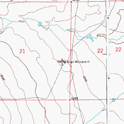 Topographic Map of Dial Windmill, CO