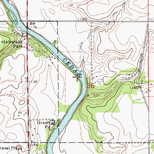 Topographic Map of River View Cemetery, IA