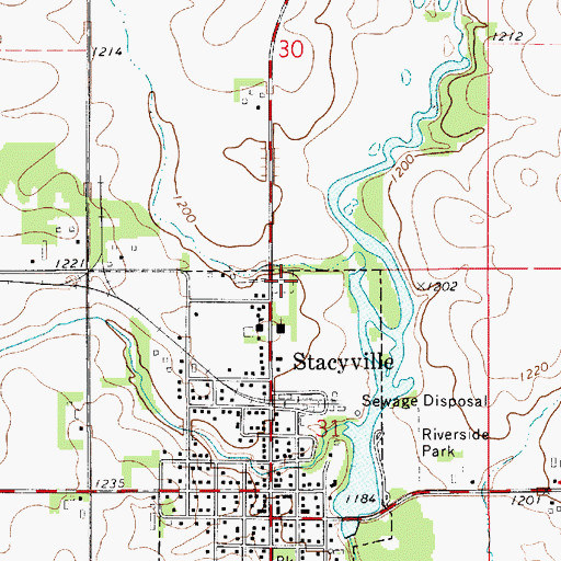 Topographic Map of Visitation Cemetery, IA