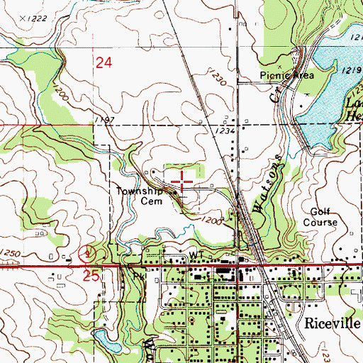 Topographic Map of Jenkins Township Cemetery, IA