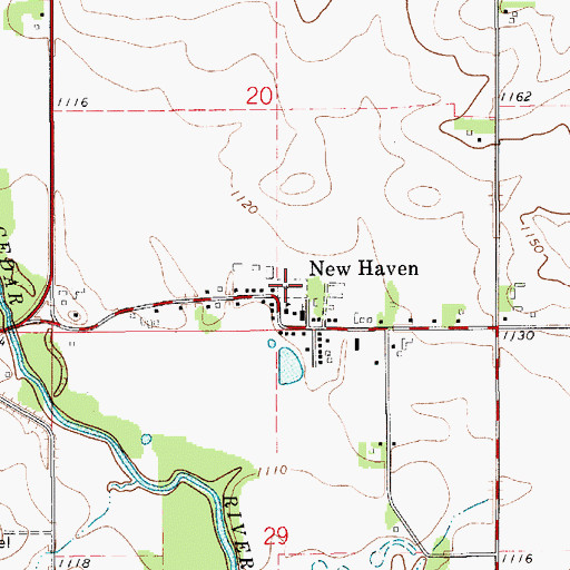 Topographic Map of Saint Peters Catholic Cemetery, IA