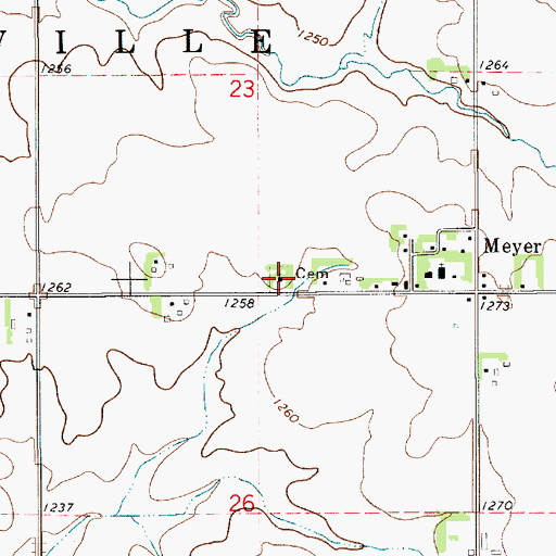 Topographic Map of Sacred Heart Cemetery, IA