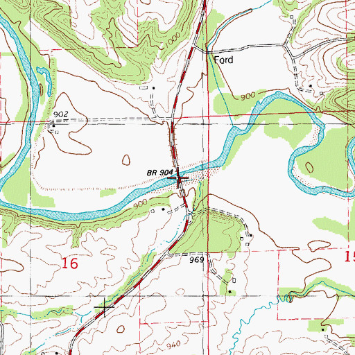 Topographic Map of W42 Bridge, IA