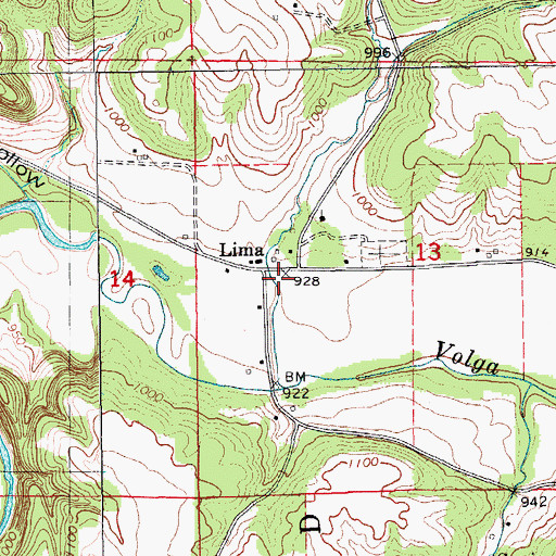 Topographic Map of Volga River Access, IA