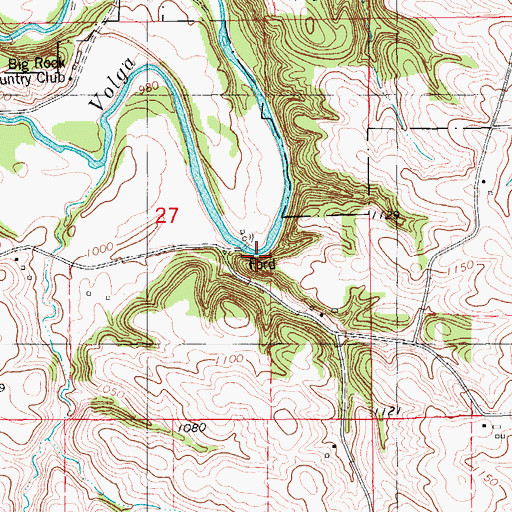 Topographic Map of Langeman's Ford, IA
