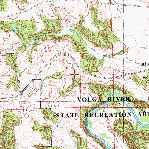 Topographic Map of Frog Hollow Trail, IA