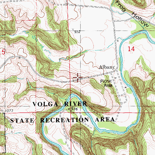 Topographic Map of West Albany Post Office (historical), IA