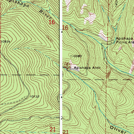 Topographic Map of Apishapa Arch, CO