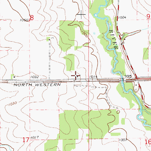 Topographic Map of Penn Post Office (historical), IA