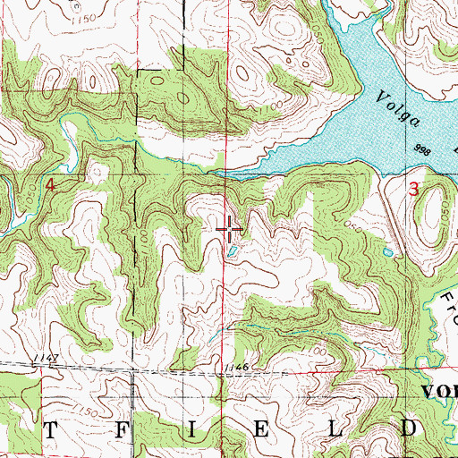 Topographic Map of Orion Post Office (historical), IA