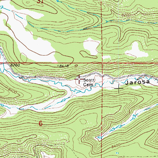Topographic Map of Scott Cemetery, CO