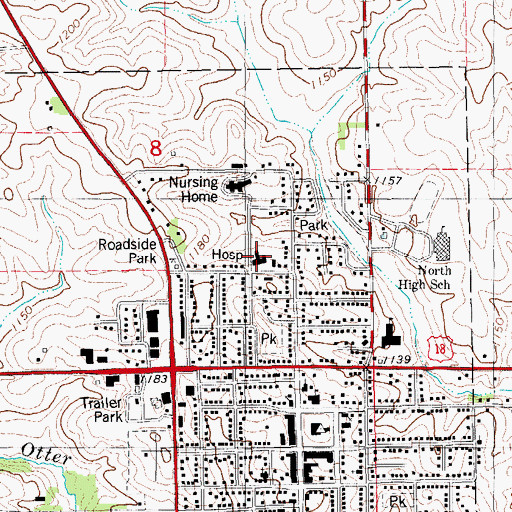 Topographic Map of Palmer Lutheran Health Center, IA