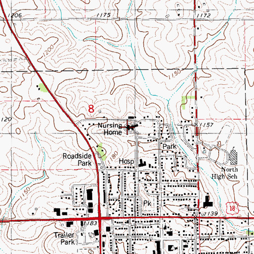 Topographic Map of Good Samaritan Nursing Center, IA