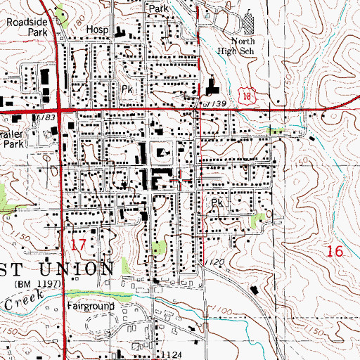 Topographic Map of Bigler Chiropractic Clinic, IA