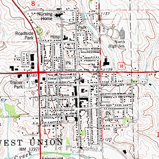 Topographic Map of Bethel United Presbyterian Church, IA
