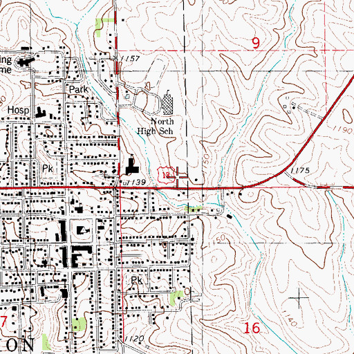 Topographic Map of United Methodist Church, IA