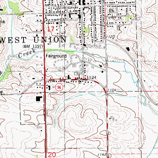 Topographic Map of Valleyview Wesleyan Church, IA