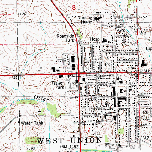 Topographic Map of Redeemer Lutheran Church, IA