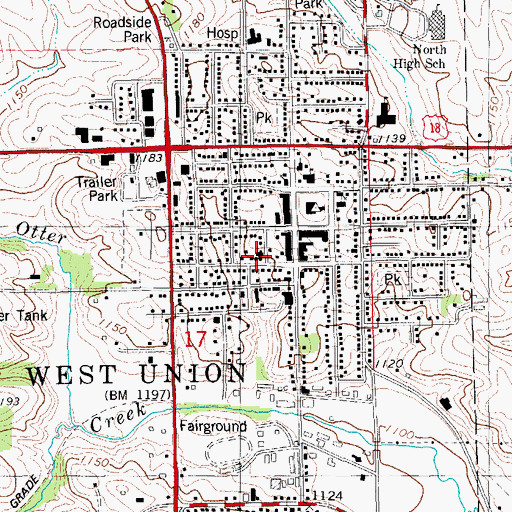 Topographic Map of Zion Lutheran Church, IA