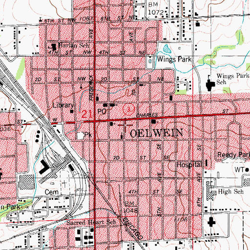 Topographic Map of Brown Chiropractic Clinic, IA