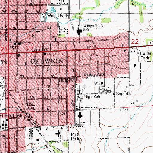 Topographic Map of Mercy Hospital of Franciscan Sisters, IA