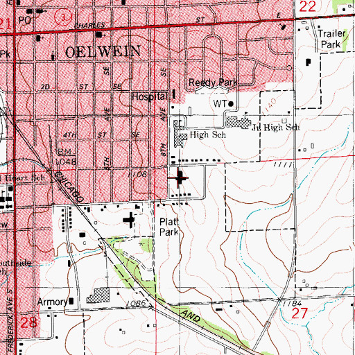 Topographic Map of Grandview Nursing Home, IA