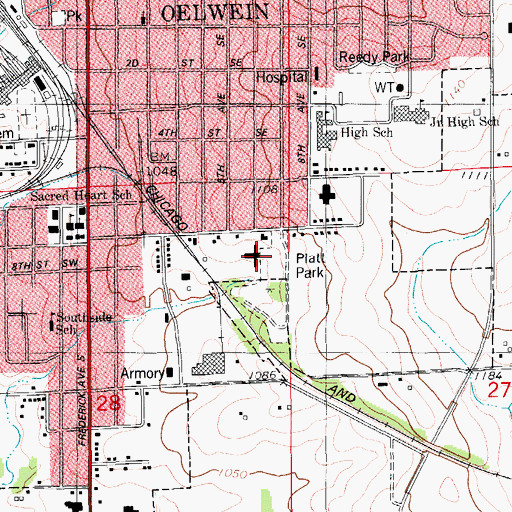 Topographic Map of Oelwein Care Center, IA