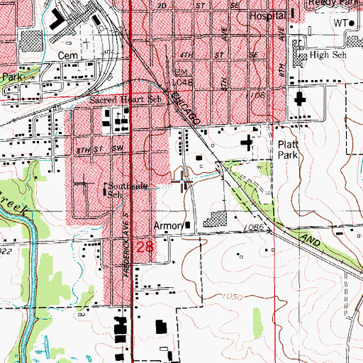 Topographic Map of Oelwein Area Historical Society Museum, IA