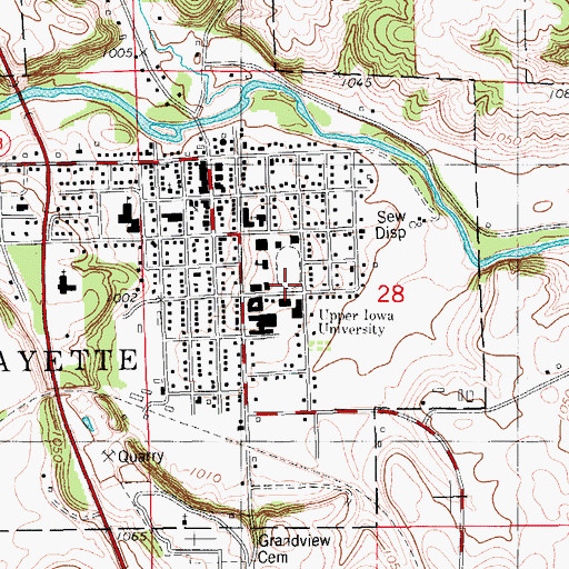 Topographic Map of Henderson-Wilder Library, IA