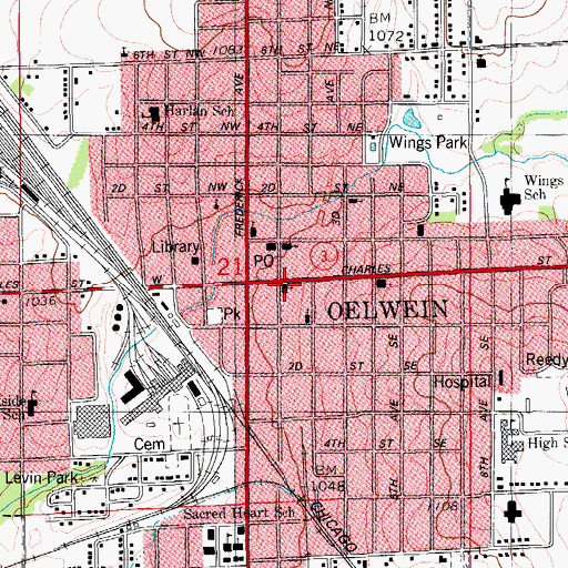 Topographic Map of Christ United Presbyterian Church, IA