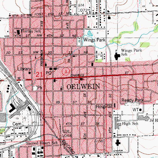 Topographic Map of Zion American Lutheran Church, IA