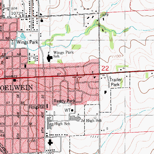 Topographic Map of Reorganized Church of Jesus Christ of Latter Day Saints, IA