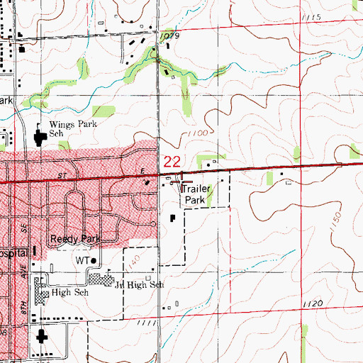 Topographic Map of Peace Lutheran Church, IA