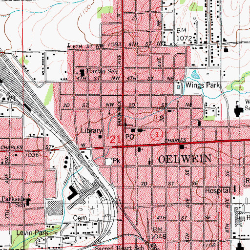 Topographic Map of Grace United Methodist Church, IA