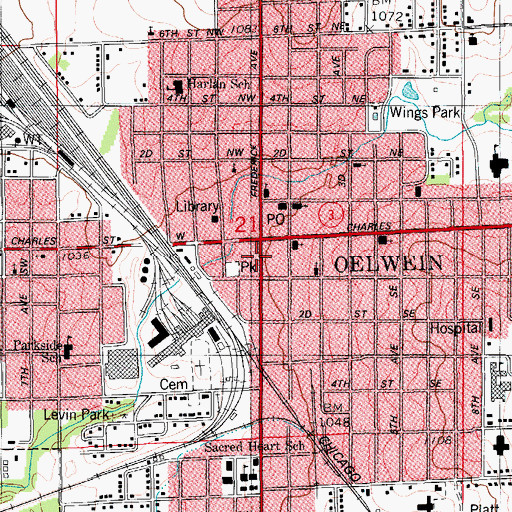 Topographic Map of Jehovahs Witnesses, IA