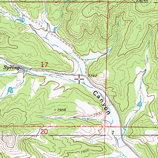 Topographic Map of Hank Canyon, CO