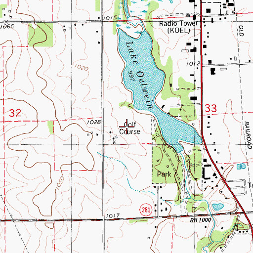 Topographic Map of Lakeview Golf Course, IA