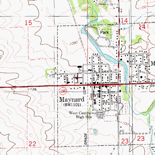 Topographic Map of Saint Paul Lutheran Church, IA