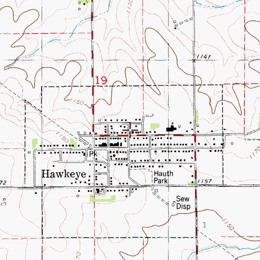 Topographic Map of United Methodist Church, IA