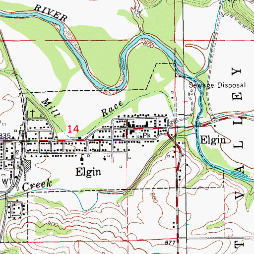 Topographic Map of Elgin Post Office, IA