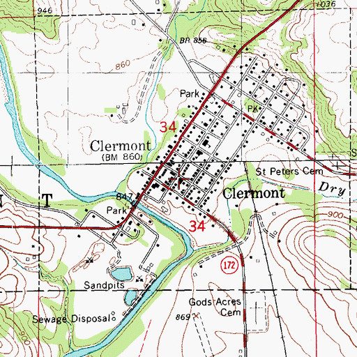 Topographic Map of Saint Peters Church, IA