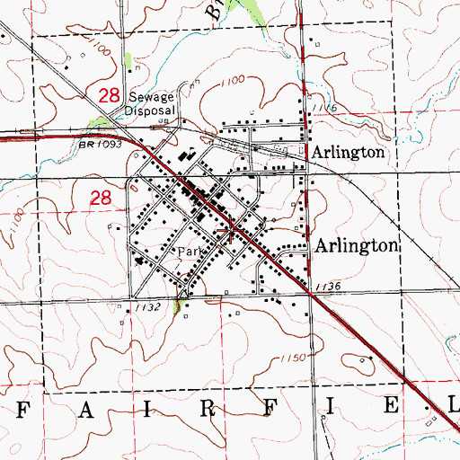 Topographic Map of United Methodist Church, IA