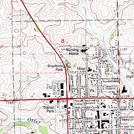 Topographic Map of Sunset Park, IA
