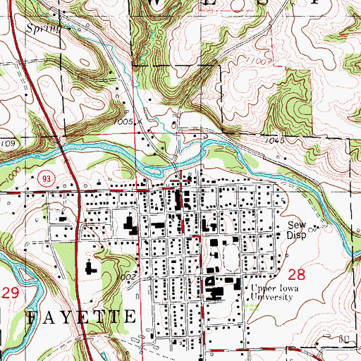 Topographic Map of Fayette City Police Department, IA