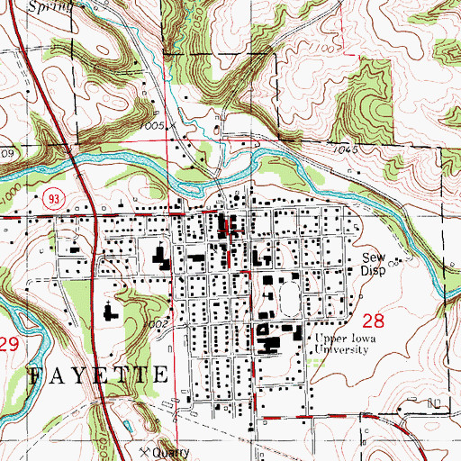 Topographic Map of Fayette Dental Clinic, IA